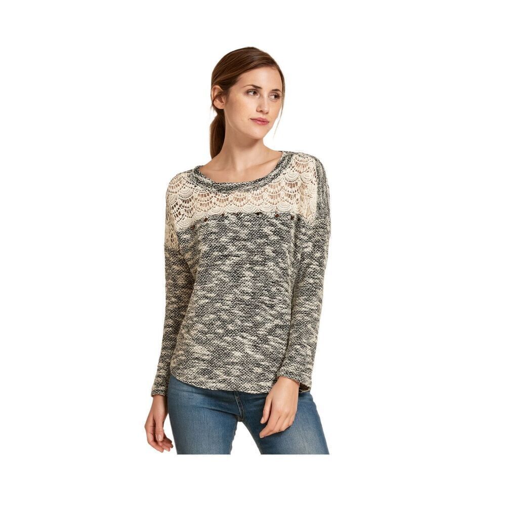 SYMMETRY size 3X lace scoop neck sweater.
